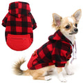 Plaid Dog Hoodie with Zipper Pocket