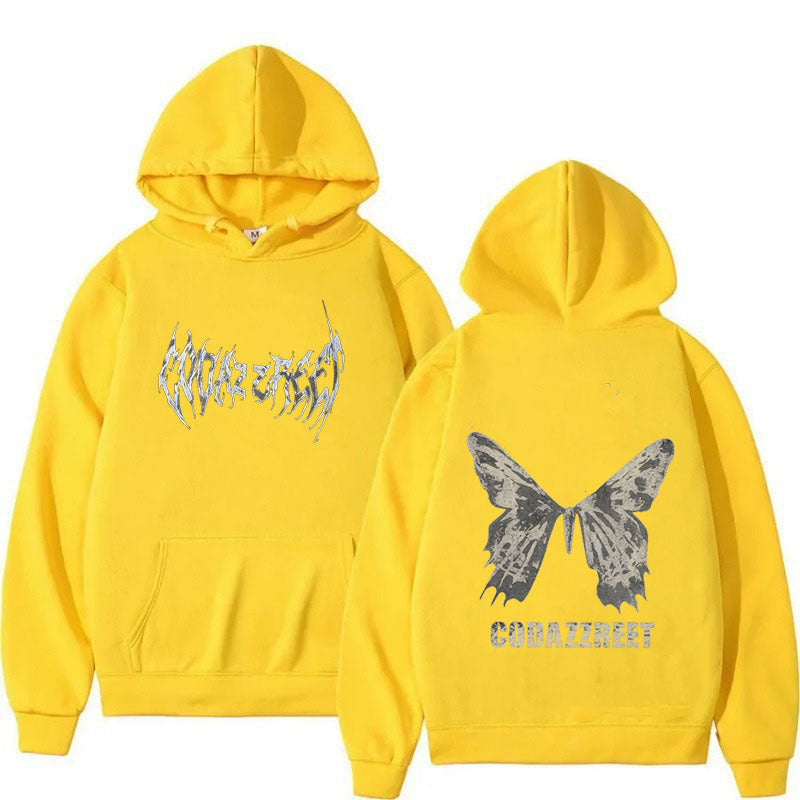 Style Hooded Sweatshirt for Men and Women, Hip Hop Butterfly Hoodie Streetwear Jacket Top