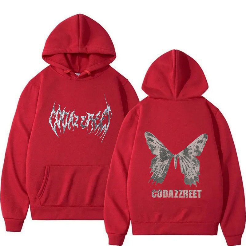 Style Hooded Sweatshirt for Men and Women, Hip Hop Butterfly Hoodie Streetwear Jacket Top