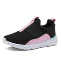 Avia Avi-Play Slip On Boys and Girls Sneakers - Lightweight Tennis Athletic No Tie Girls and Boys Shoes - Little and Big Kids Tennis Shoes Size 11 to 7 - Black/White/Pink 4 Big Kid
