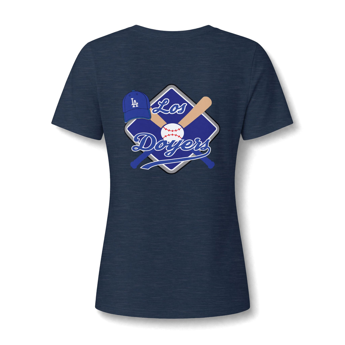 V-Neck Women's Relaxed Tee with Chest Logo — Casual Everyday Shirt