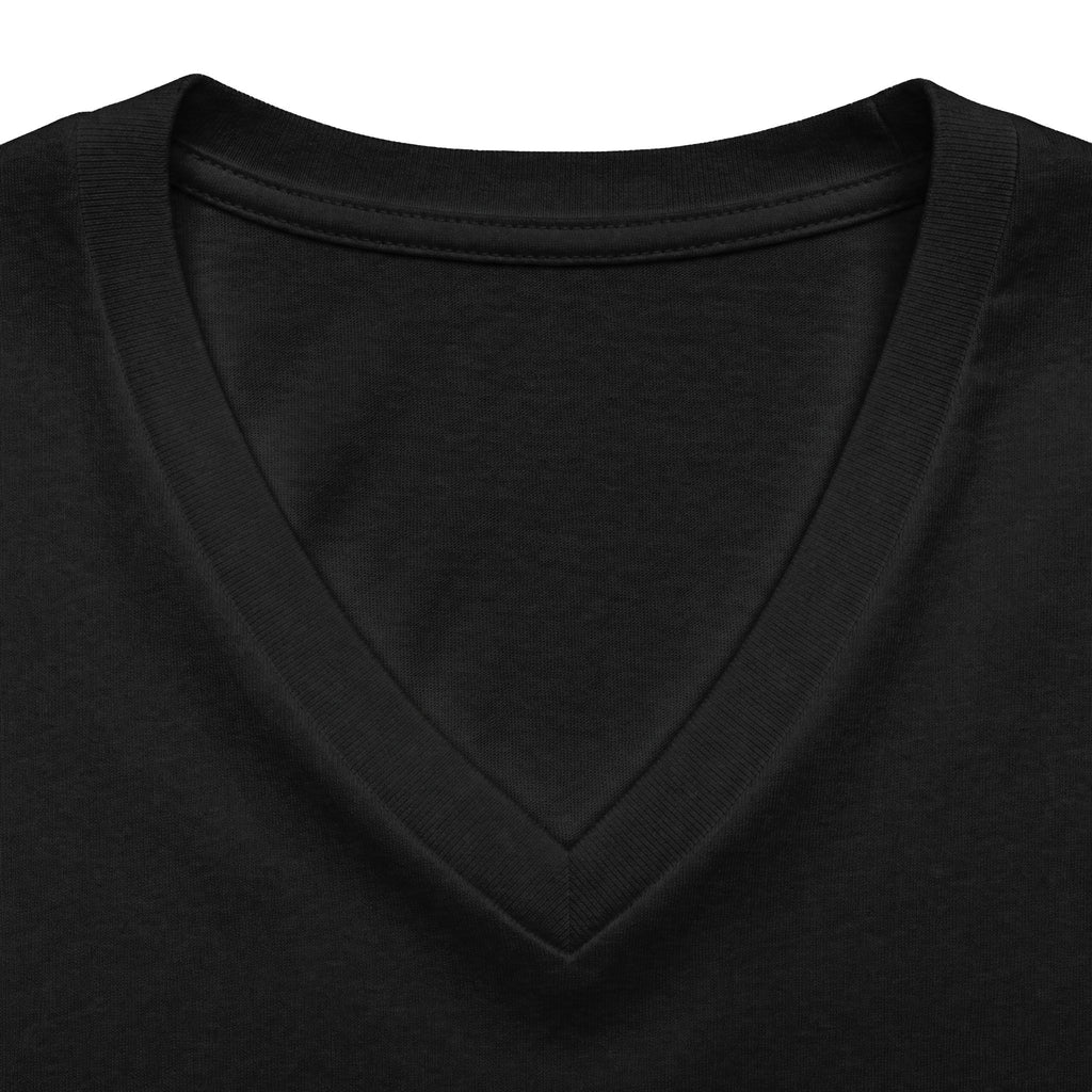 V-Neck Women's Relaxed Tee with Chest Logo — Casual Everyday Shirt
