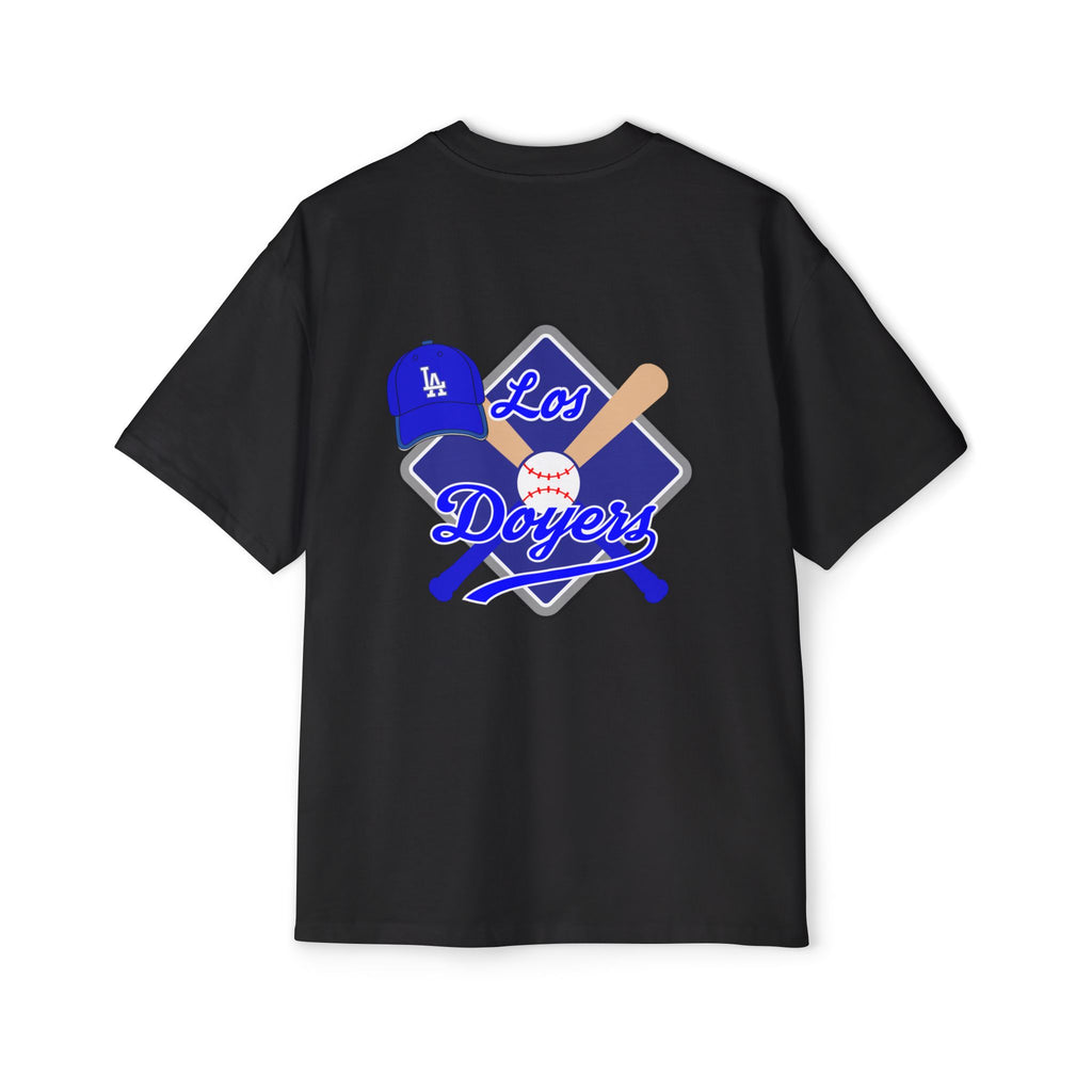 Los Dodgers Baseball Oversized Tee — Back Graphic Bat, Cap & Script Logo