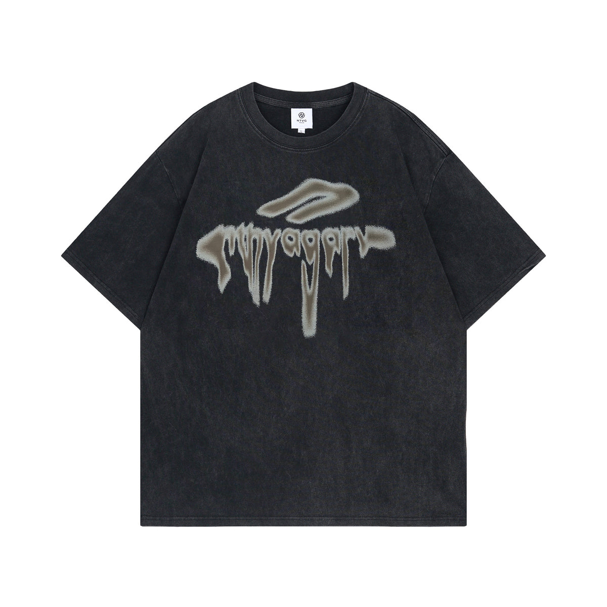 Streetwear High Street  Salt-Wash Design Crew Neck Short Sleeve T-Shirt Unisex  Loose Casual Top