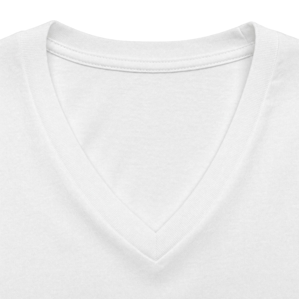 V-Neck Women's Relaxed Tee with Chest Logo — Casual Everyday Shirt