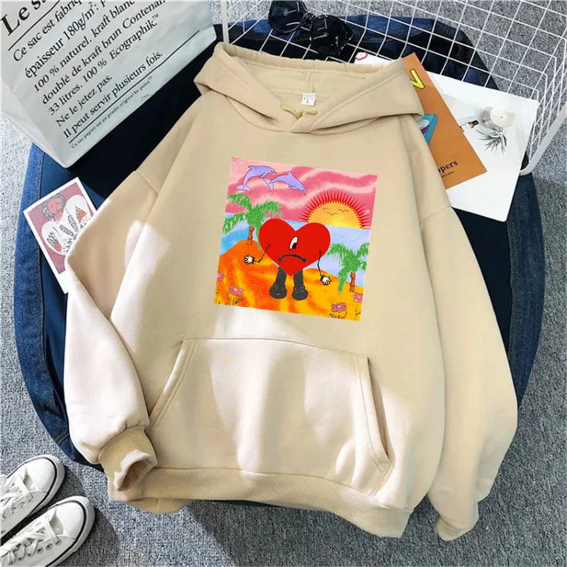 Spring New Arrival Hot Selling Pattern Printed Hooded Sweatshirt Unisex Long Sleeve Casual Top Jacket