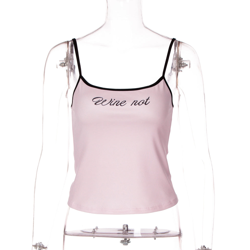 Women's Streetwear Crop Top, Sleeveless, One-Shoulder, Printed, Fitted Tank Top