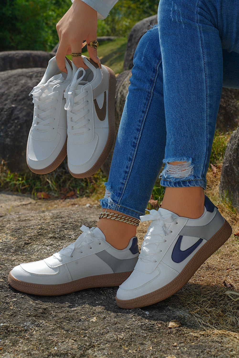 Elizabeth Leather Lace Up Sneakers-2