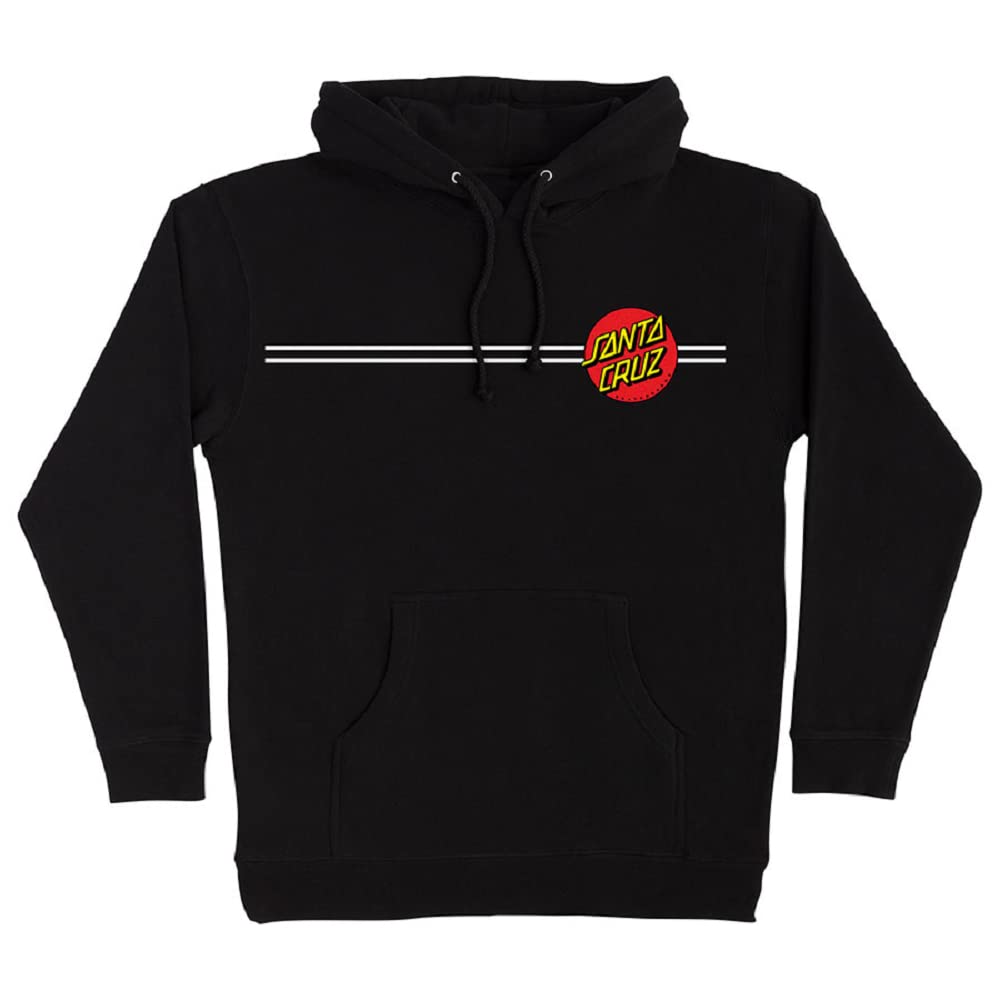 SANTA CRUZ Mens Pullover Hooded Sweatshirt Classic Dot Skate Sweatshirt - Black Size: Small