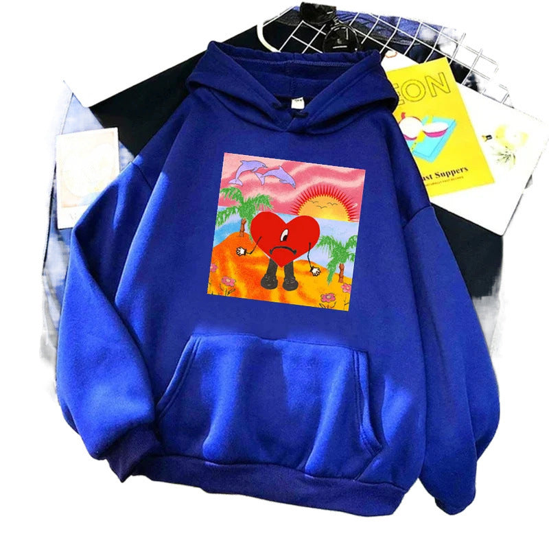 Spring New Arrival Hot Selling Pattern Printed Hooded Sweatshirt Unisex Long Sleeve Casual Top Jacket