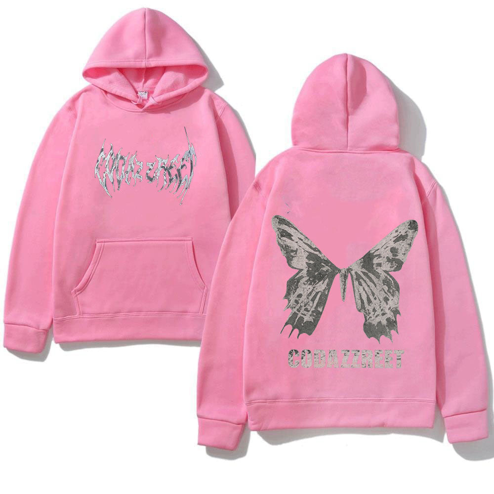 Style Hooded Sweatshirt for Men and Women, Hip Hop Butterfly Hoodie Streetwear Jacket Top