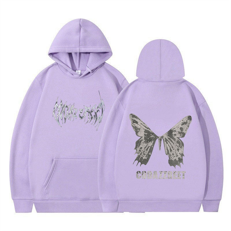 Style Hooded Sweatshirt for Men and Women, Hip Hop Butterfly Hoodie Streetwear Jacket Top