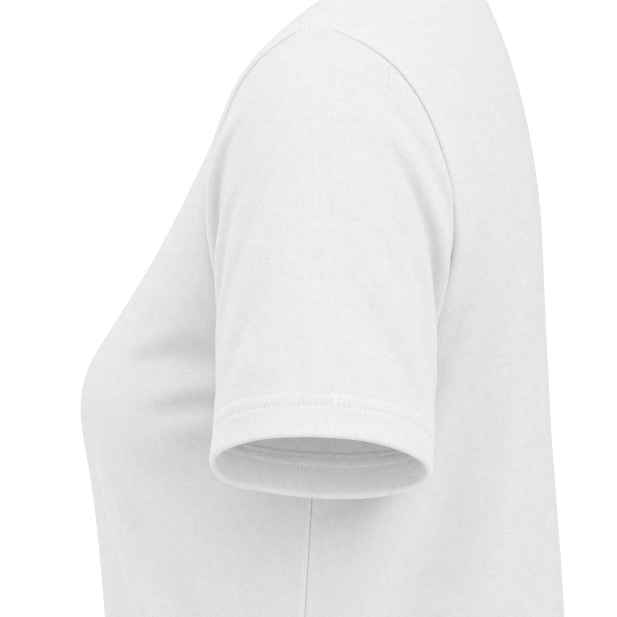 V-Neck Women's Relaxed Tee with Chest Logo — Casual Everyday Shirt