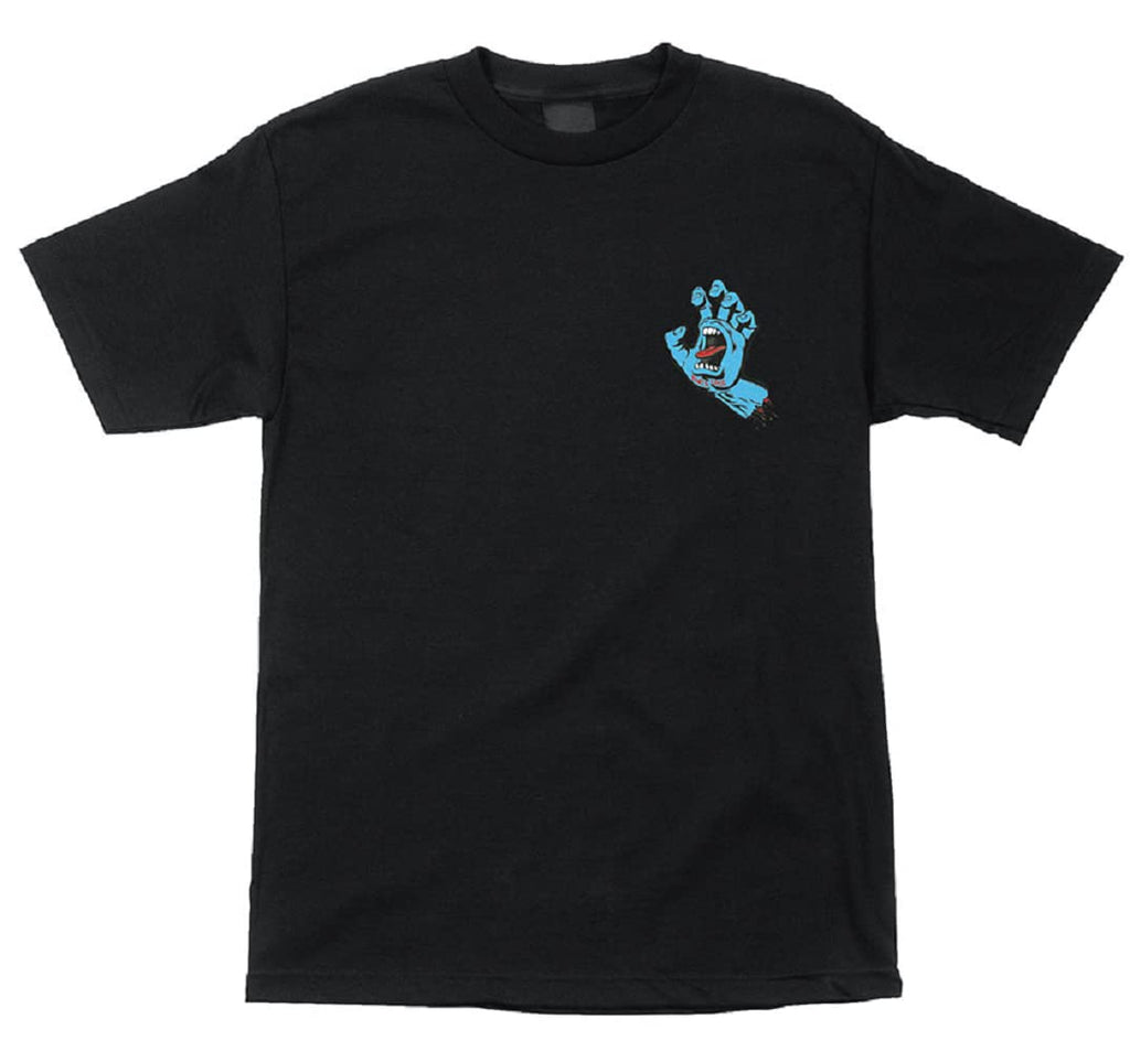 SANTA CRUZ Mens S/S T-Shirt Screaming Hand Skate T-Shirt - Black Size: Large