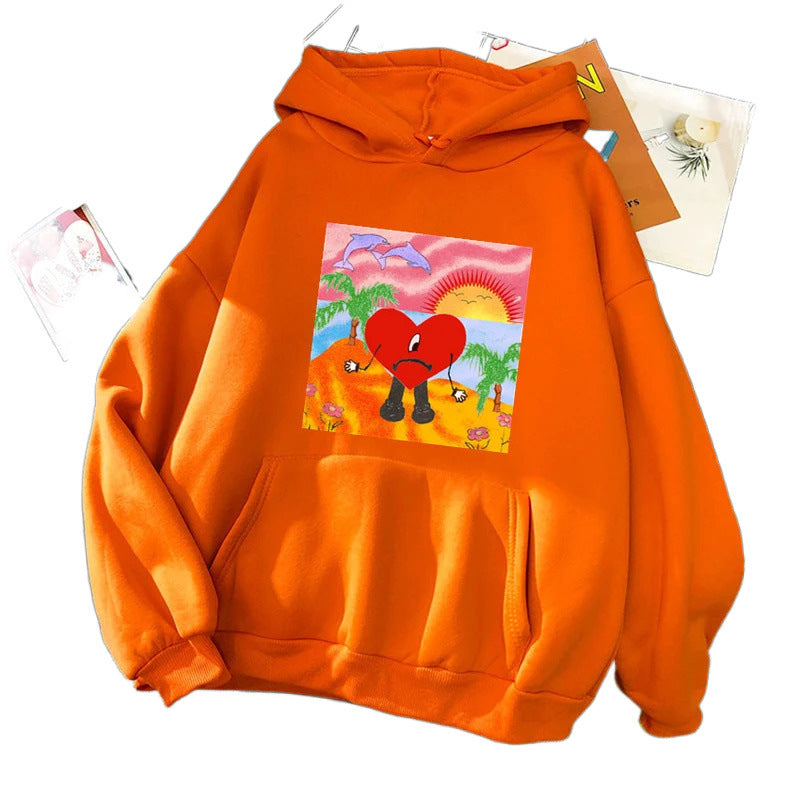 Spring New Arrival Hot Selling Pattern Printed Hooded Sweatshirt Unisex Long Sleeve Casual Top Jacket