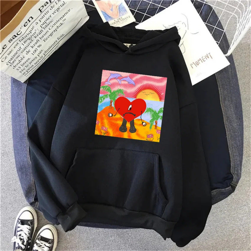 Spring New Arrival Hot Selling Pattern Printed Hooded Sweatshirt Unisex Long Sleeve Casual Top Jacket