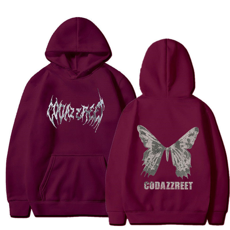 Style Hooded Sweatshirt for Men and Women, Hip Hop Butterfly Hoodie Streetwear Jacket Top