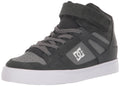 DC Boys Pure High Top EV Skate Shoes with Ankle Strap and Elastic Laces Anthracite/Black 5.5 Big Kid