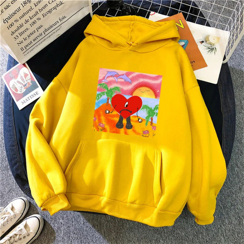 Spring New Arrival Hot Selling Pattern Printed Hooded Sweatshirt Unisex Long Sleeve Casual Top Jacket