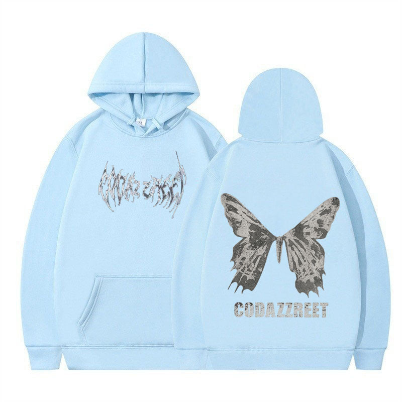 Style Hooded Sweatshirt for Men and Women, Hip Hop Butterfly Hoodie Streetwear Jacket Top