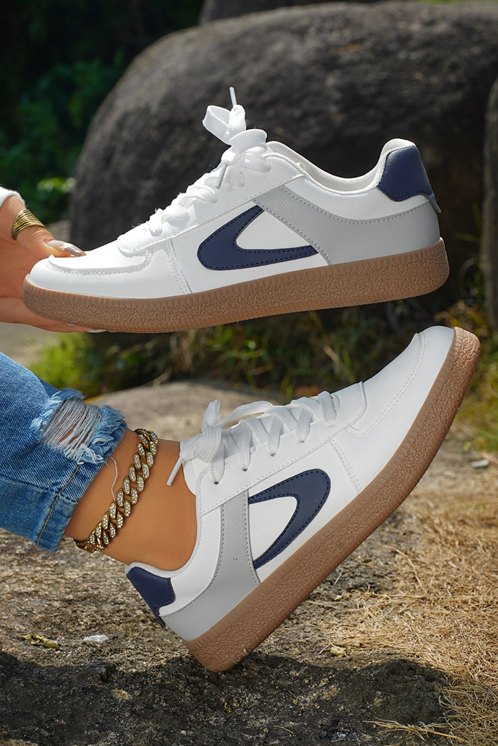 Elizabeth Leather Lace Up Sneakers-0