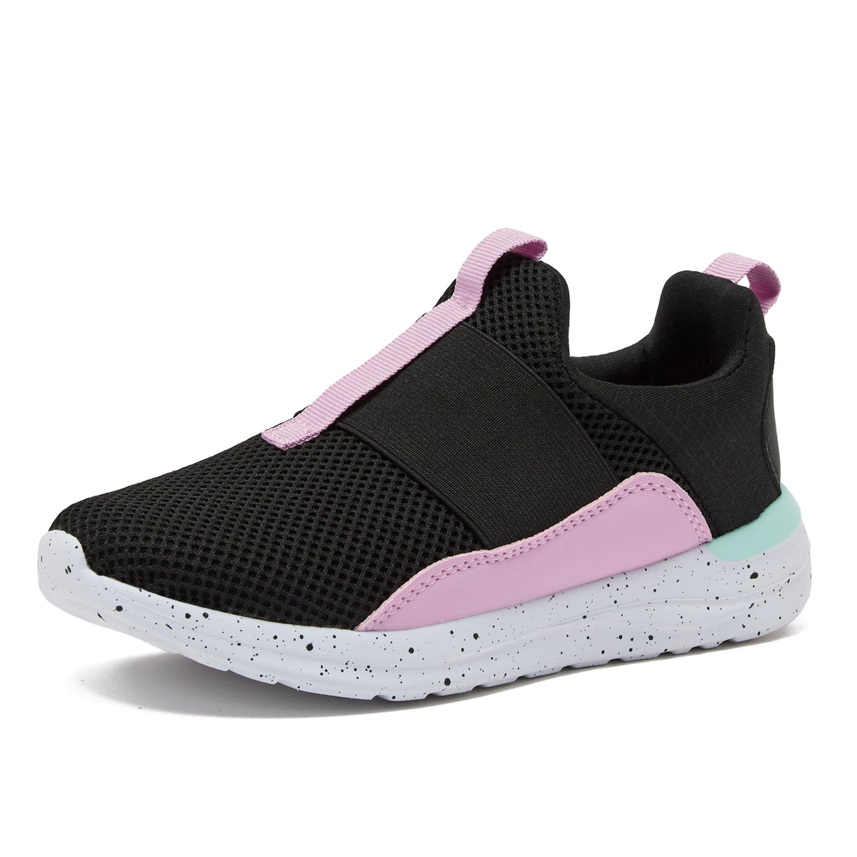 Avia Avi-Play Slip On Boys and Girls Sneakers - Lightweight Tennis Athletic No Tie Girls and Boys Shoes - Little and Big Kids Tennis Shoes Size 11 to 7 - Black/White/Pink 4 Big Kid