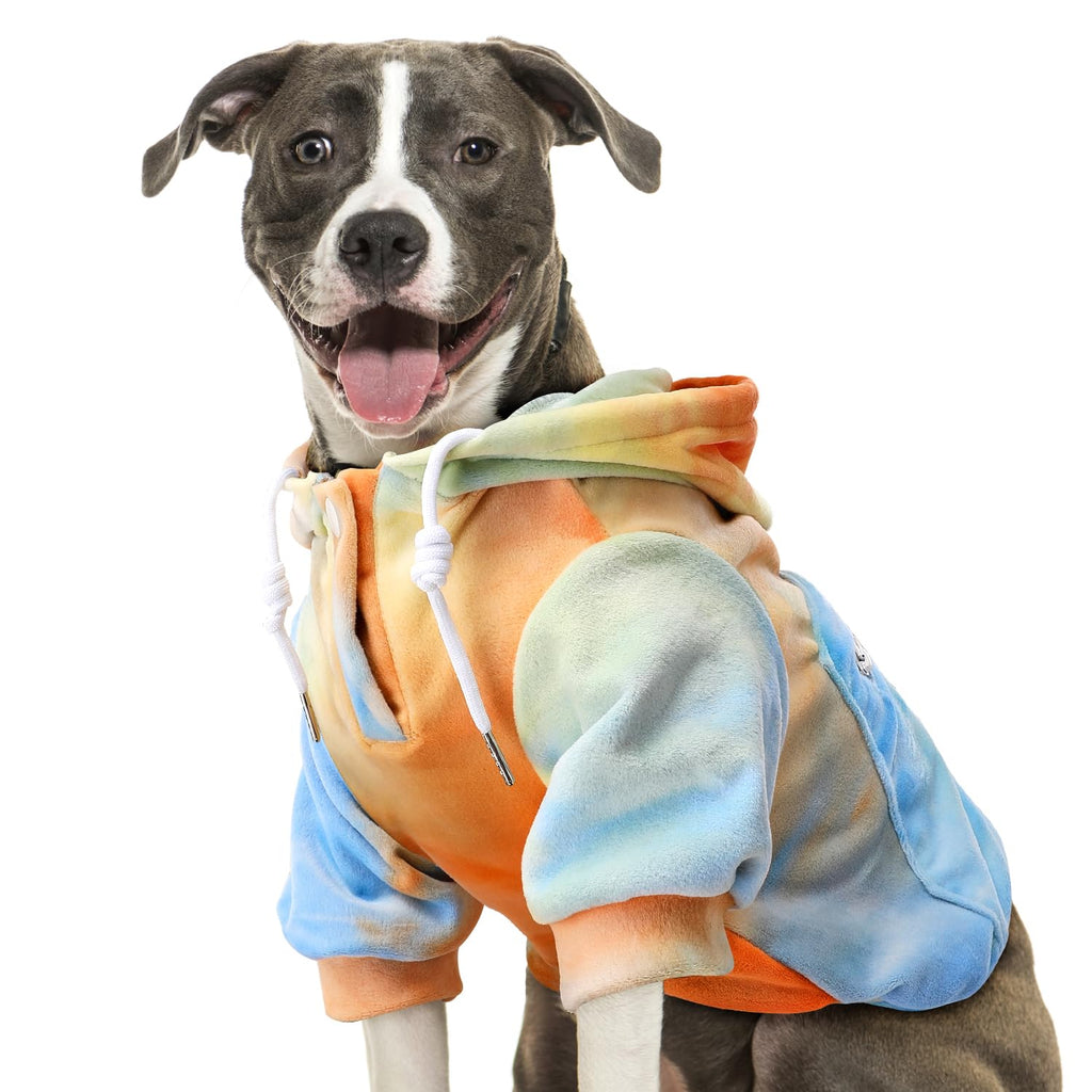 Tie Dye Dog Hoodie with Pocket & Leash Hole