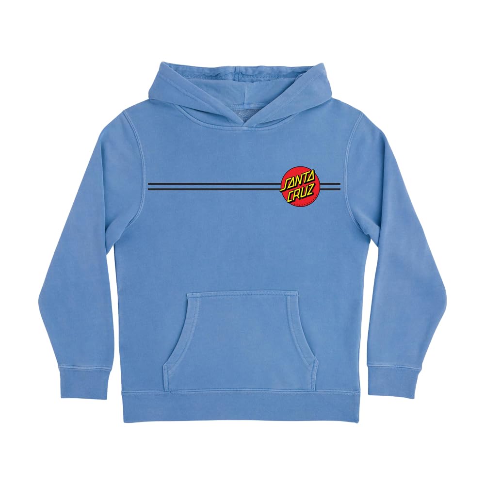 SANTA CRUZ Youth Pullover Hooded Sweatshirt Classic Dot Youth Skate Sweatshirt - Pigment Blue Size: Medium