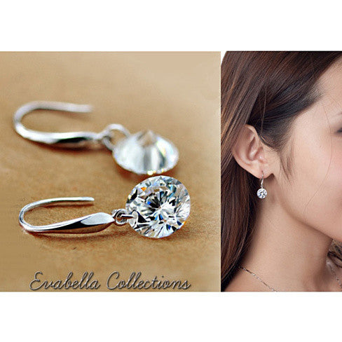 Drilled Crystal Diamond earrings with 925 Sterling Silver