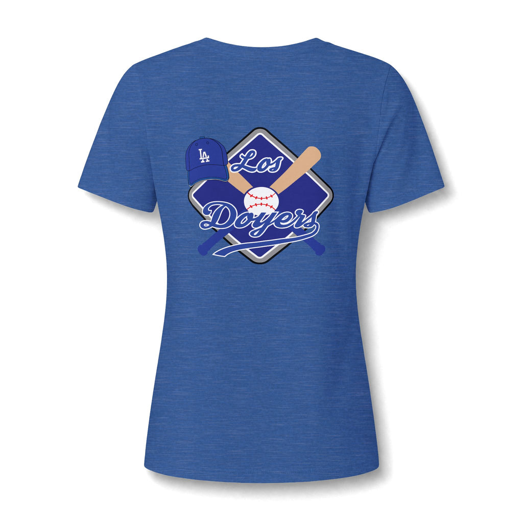 V-Neck Women's Relaxed Tee with Chest Logo — Casual Everyday Shirt