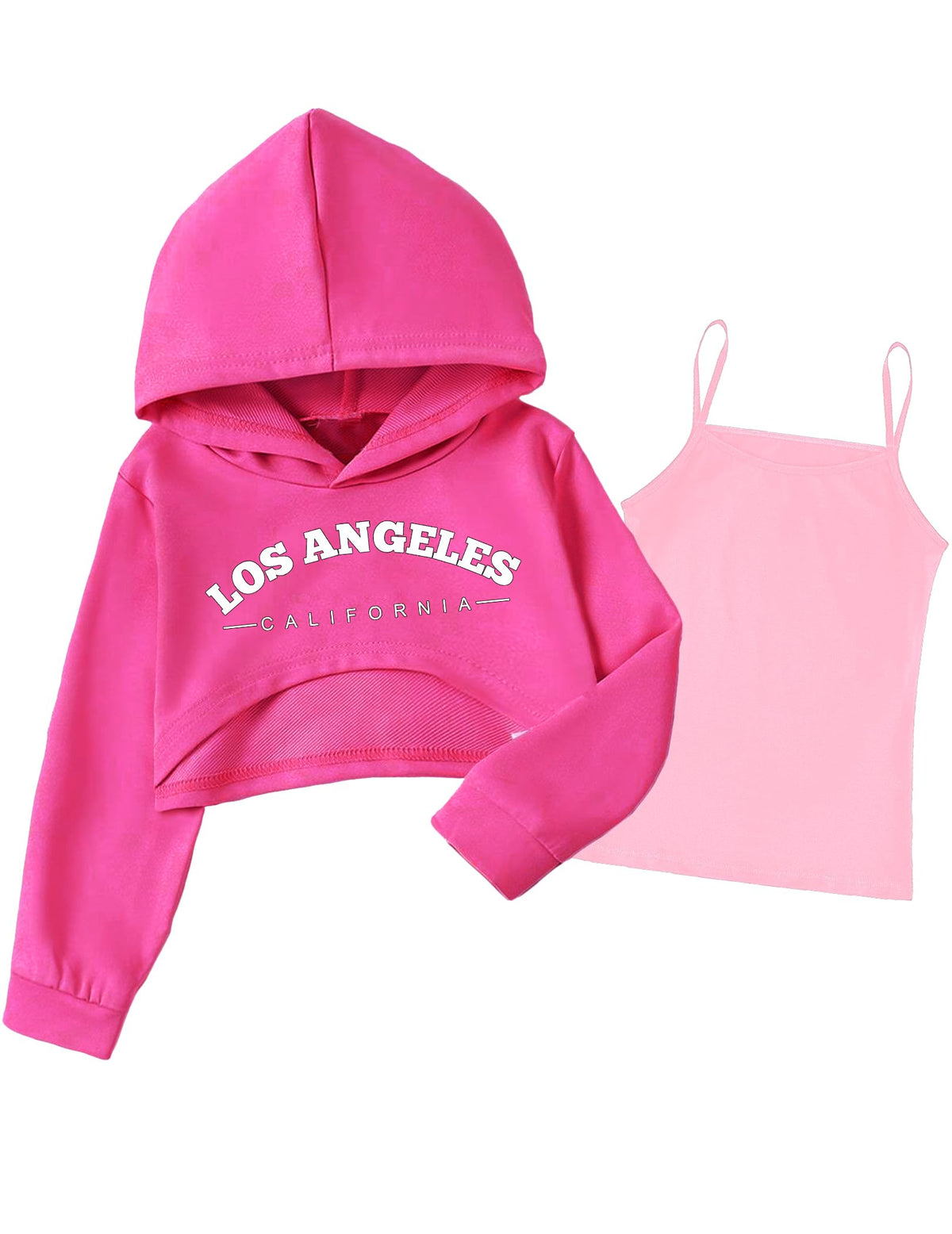 Arshiner Girls Cropped Sweatshirt Long Sleeve Shirts Crop Tops for Teens Kids Hoodies Pink Shirts Girls Hoodies Size 8-10