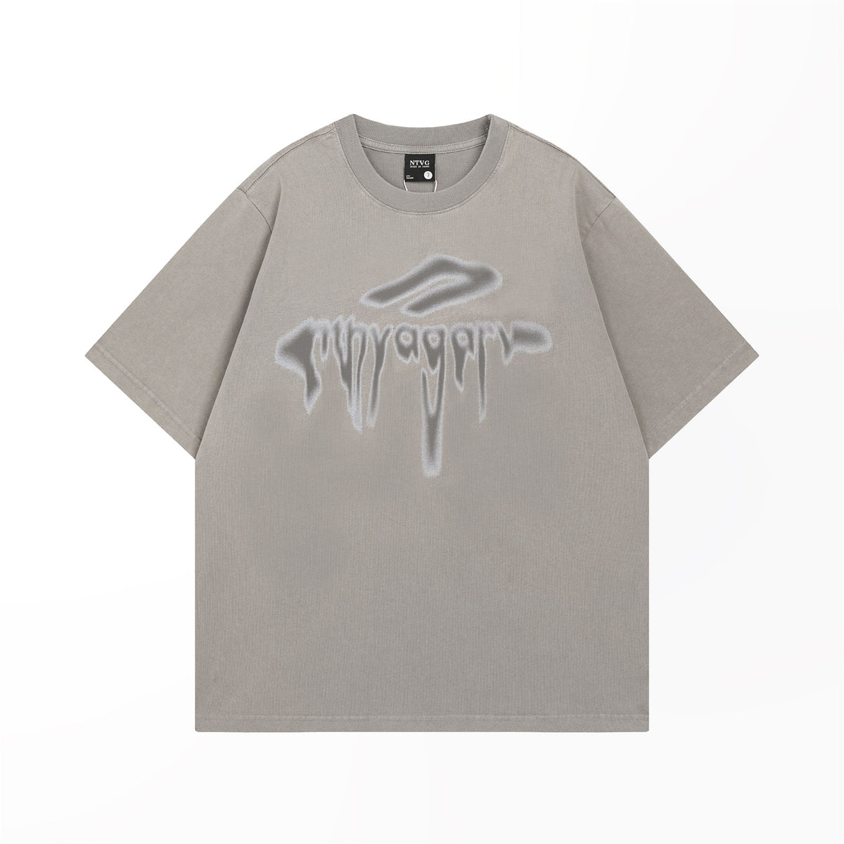 Streetwear High Street  Salt-Wash Design Crew Neck Short Sleeve T-Shirt Unisex  Loose Casual Top