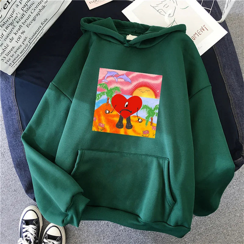 Spring New Arrival Hot Selling Pattern Printed Hooded Sweatshirt Unisex Long Sleeve Casual Top Jacket