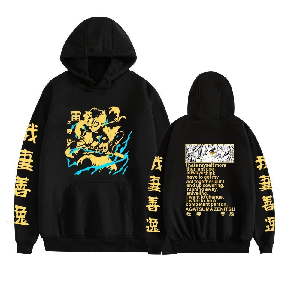 Hot selling anime day hoodie casual loose trend black hoodie men's and women's jackets