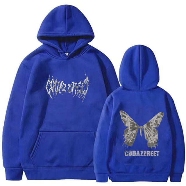 Style Hooded Sweatshirt for Men and Women, Hip Hop Butterfly Hoodie Streetwear Jacket Top