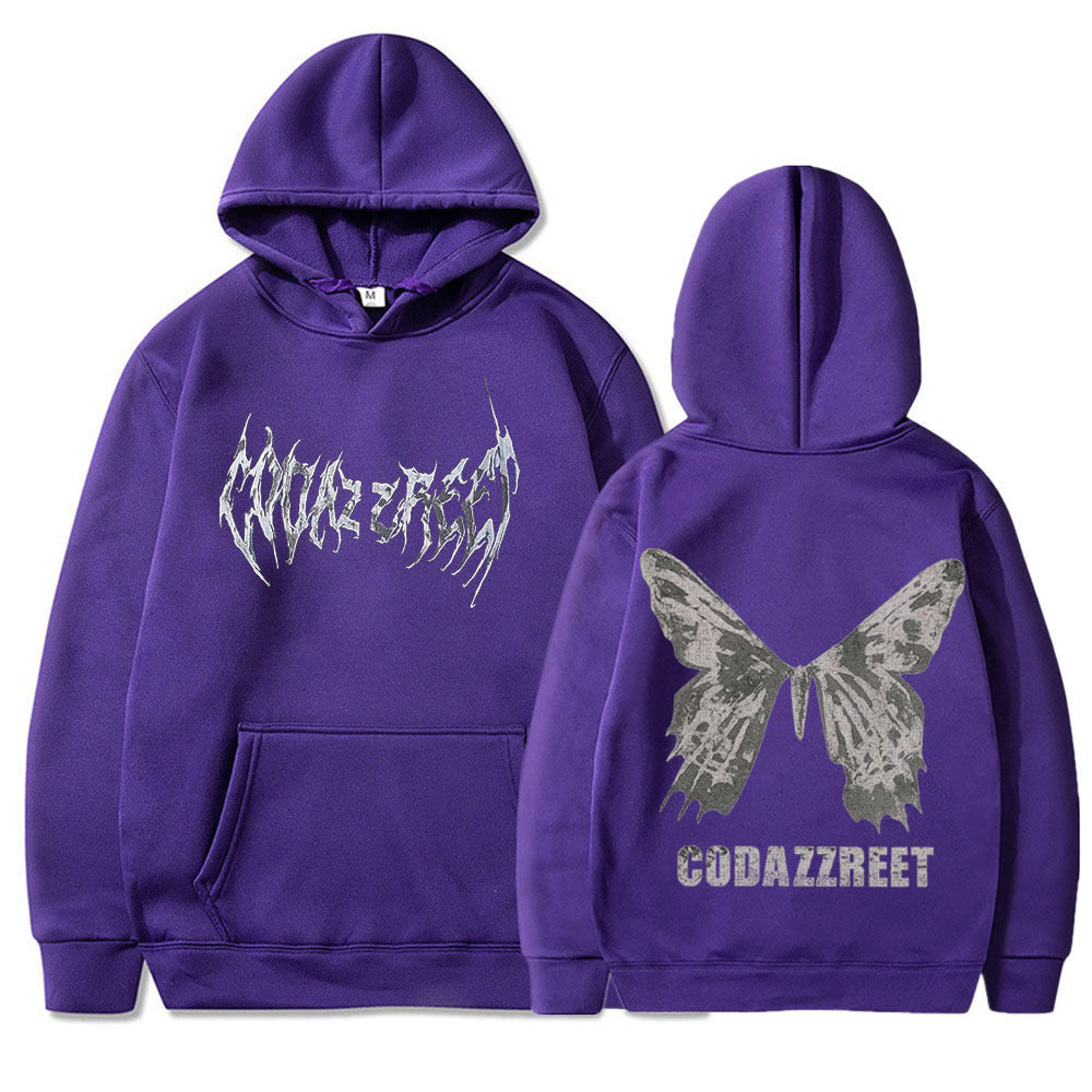 Style Hooded Sweatshirt for Men and Women, Hip Hop Butterfly Hoodie Streetwear Jacket Top