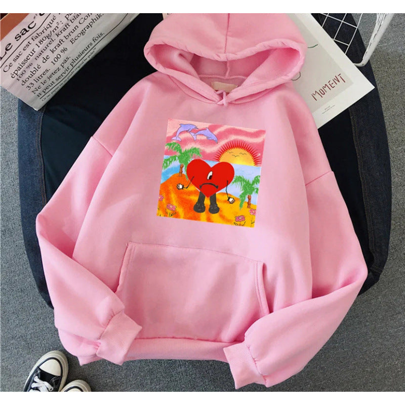 Spring New Arrival Hot Selling Pattern Printed Hooded Sweatshirt Unisex Long Sleeve Casual Top Jacket