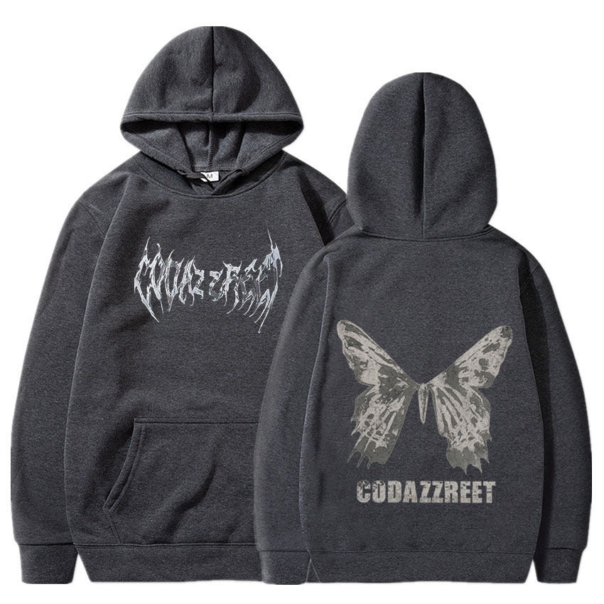 Style Hooded Sweatshirt for Men and Women, Hip Hop Butterfly Hoodie Streetwear Jacket Top