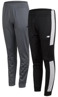 New Balance Boys Sweatpants - 2 Pack Athletic Tricot Jogger Pants for Boys - Breathable Performance Track Joggers (4-20) Size 18-20 Lead/Black