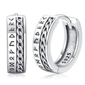 Men's Vikings Norse Rune Hoop Earrings