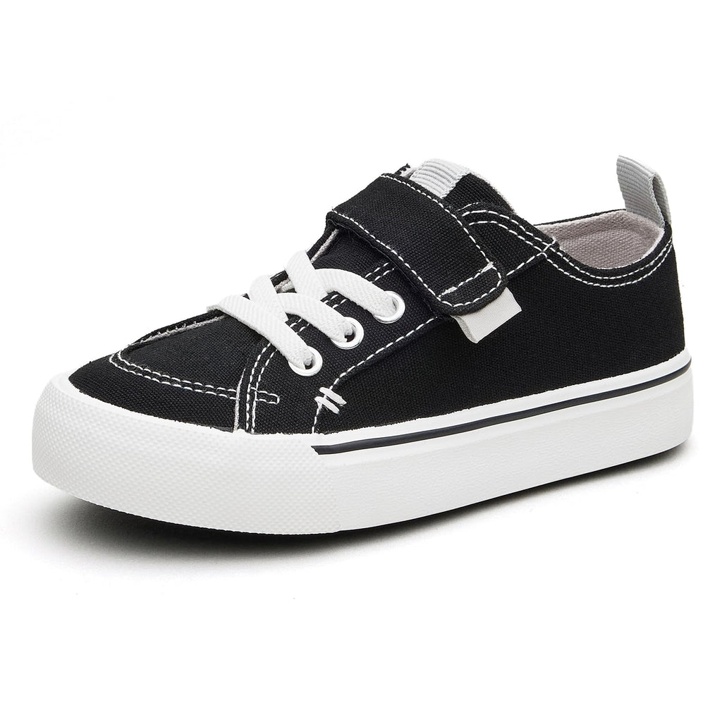 EasyStar Girls Boys Comfort Hook and Loop Closure Shoes Sneakers Black