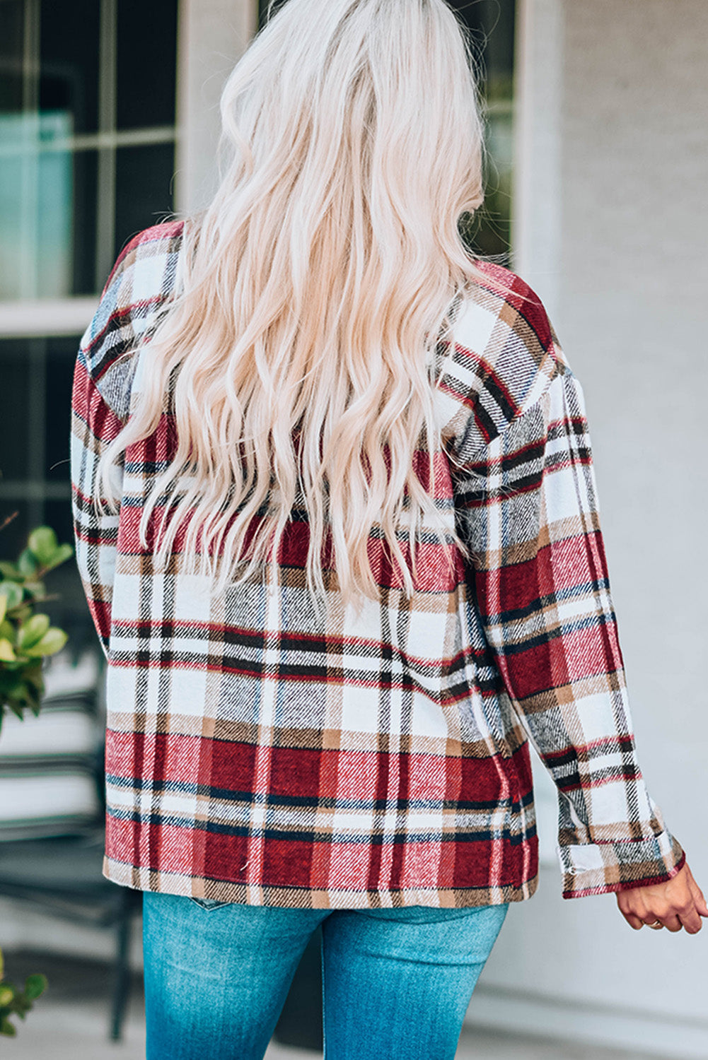 Keily Plaid Pocketed Shacket-1