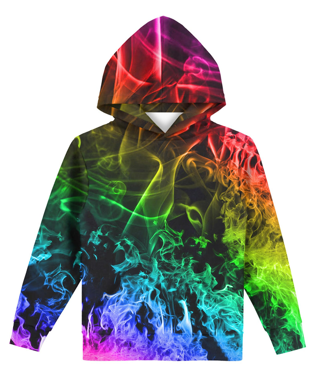 Hgvoetty Hoodies Swetashirts for Boys Girls Graphic Kids Hoody Hoodies 3D Printed Colorful Youth Hooded Sweater 8-10 Years